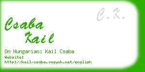 csaba kail business card